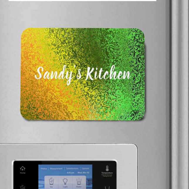 Shiny Shades Green & Yellow Name Kitchen Premium Magnet (Shiny Shades Green & Yellow Name Kitchen Premium Magnet)
