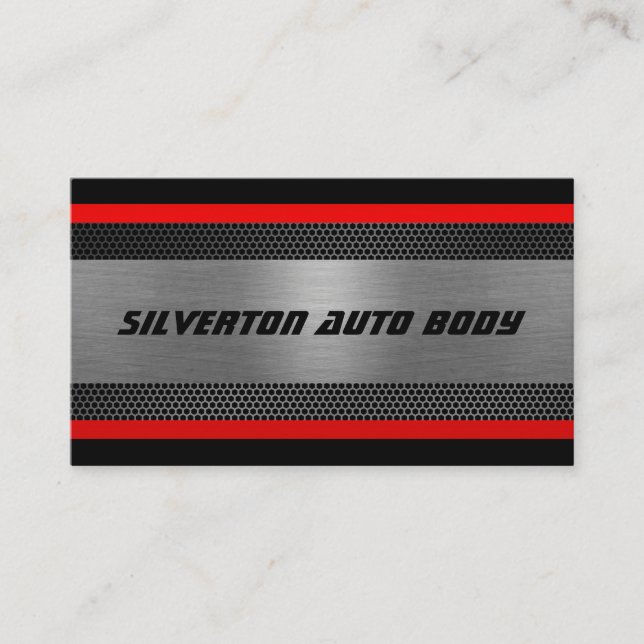 Shiny Silver, Chrome Look Business Card (Front)