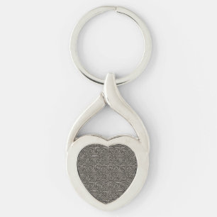 Shiny Silver Connected Ovals Celtic Pattern Key Ring