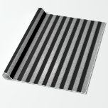 Shiny silver glitter black striped wrappingpaper<br><div class="desc">Elegant faux silver glittery striped wrapping paper. Shiny silvery foil texture stripes. Modern glitter stripes design gift wrap for classy wedding, chic birthday party, fancy christmas, glam bridal shower etc. Trendy Birthday and holiday giftwrap print with stylish big thick black lines. Customisable background colour. Customisable to horizontal or diagonal. Sparkly...</div>