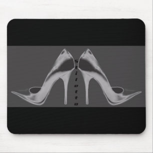Shiny Silver Stiletto Art Mouse Pad