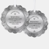 Shiny Silver Swirls Frame 25th wedding