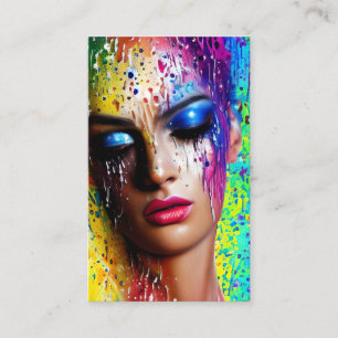 Shiny Smooth Glass Paint Brushes Strokes Dripping Business Card