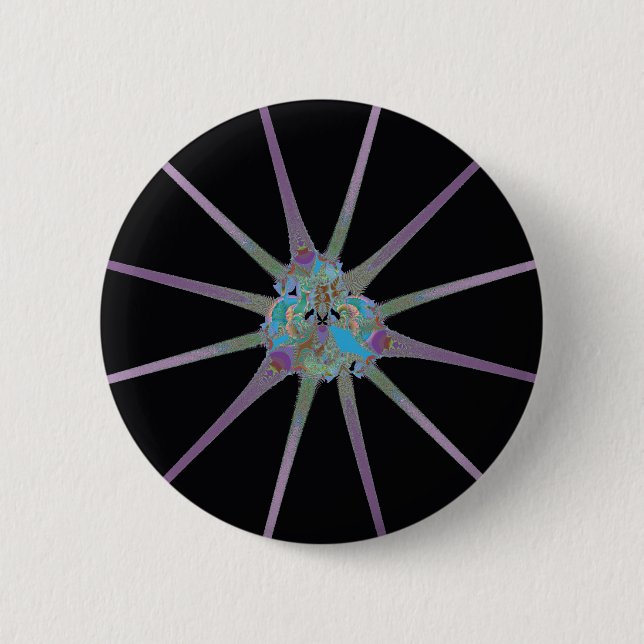 Shiny Star 6 Cm Round Badge (Front)