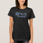 Shiny Star of David's Hanukkah T-Shirt<br><div class="desc">Happy Hanukkah with shiny,  blue Star of Davids.</div>