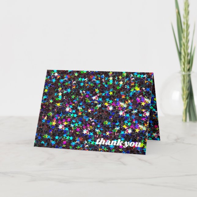 shiny stars thank you card (Front)