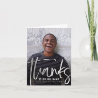 Shiny Strokes Modern Graduation Thank You Card