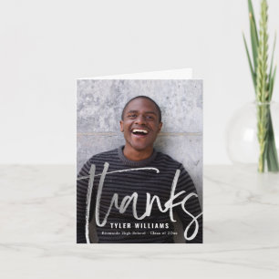 Shiny Strokes Modern Graduation Thank You Card