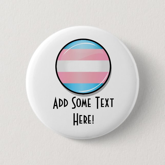 Shiny Transgender Pride Flag 6 Cm Round Badge (Front)