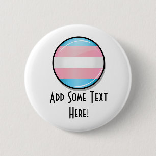 Shiny Transgender Pride Flag 6 Cm Round Badge