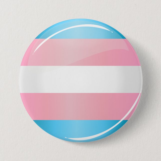 Shiny Transgender Pride Flag 7.5 Cm Round Badge (Front)