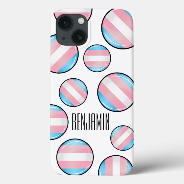 Shiny Transgender Pride Flag Case-Mate iPhone Case (Back)