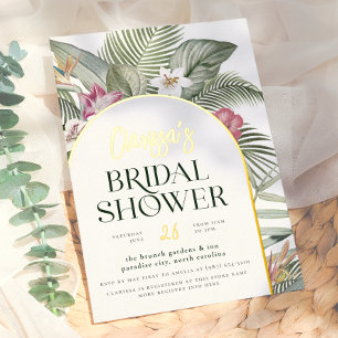 Shiny Tropical Floral Arch Modern Bridal Shower