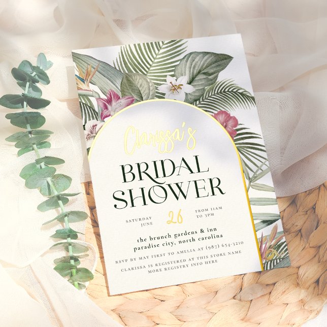 Shiny Tropical Floral Arch Modern Bridal Shower (Creator Uploaded)