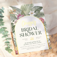 Shiny Tropical Floral Arch Summer Bridal Shower