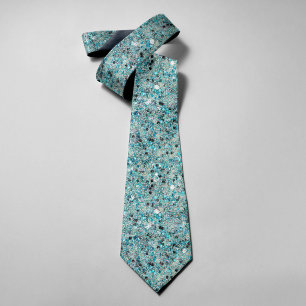 Shiny Turquoise Glitter Festive Background Tie