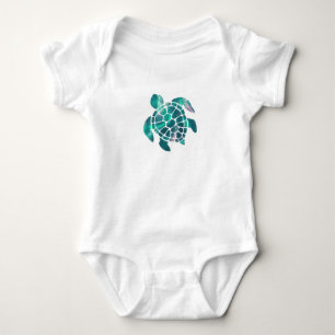 Shiny turtle baby bodysuit