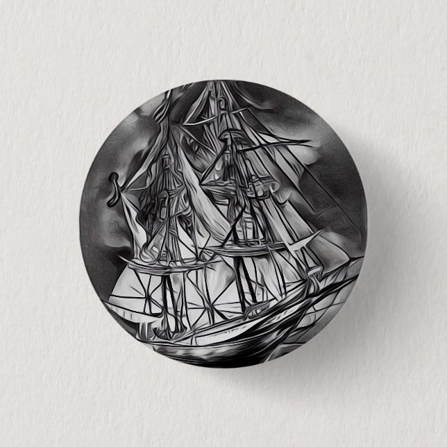 Ship 3 Cm Round Badge (Front)