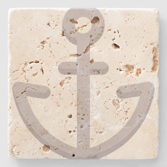 Ship Anchor Stone Coaster (Front)