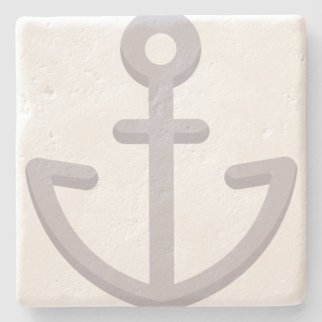 Ship Anchor Stone Coaster (Front)
