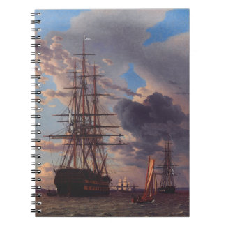 Ship and a Frigate at Anchor  Notebook
