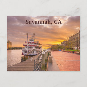 Ship at the Dock Near Downtown Savannah, GA Postcard