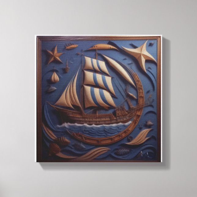 ship canvas print (Front)