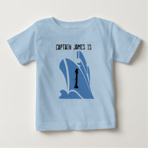 Ship Captain Customisable 1st Birthday Tshirt