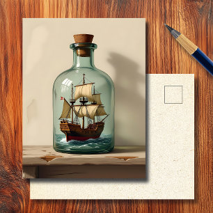 Ship in a Bottle   Keeping in Touch Postcard