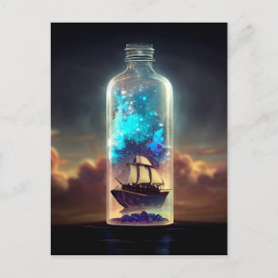 Ship in a Bottle Postcard