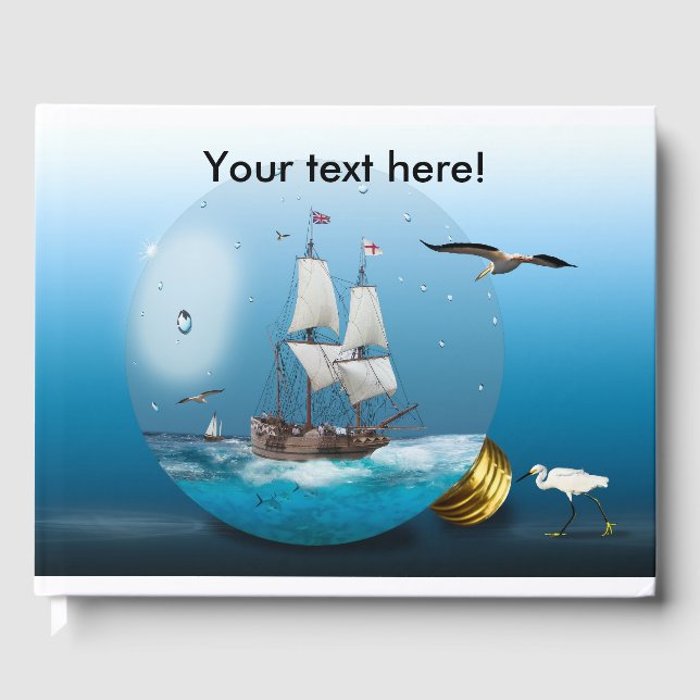 Ship in a light bulb guest book (Front)