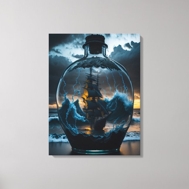 Ship in a magical bottle wall art (Front)