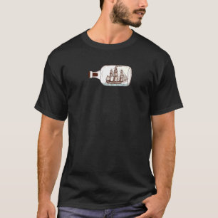 Ship In Bottle Vintage Ship Sailing In Ocean Retr T-Shirt