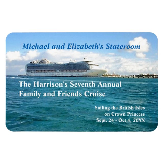 Ship in Port Custom Stateroom Door Marker Magnet (Horizontal)