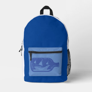 ship in the bottle printed backpack