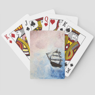 Ship in the Clouds Mystery Borders Sea Ocean Waves Playing Cards