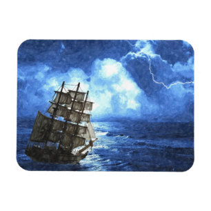 Ship In The Storm 3"x4" Photo Magnet