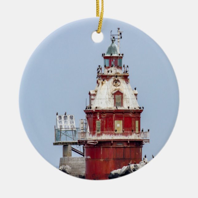 Ship John Shoal Lighthouse Ceramic Tree Decoration (Front)