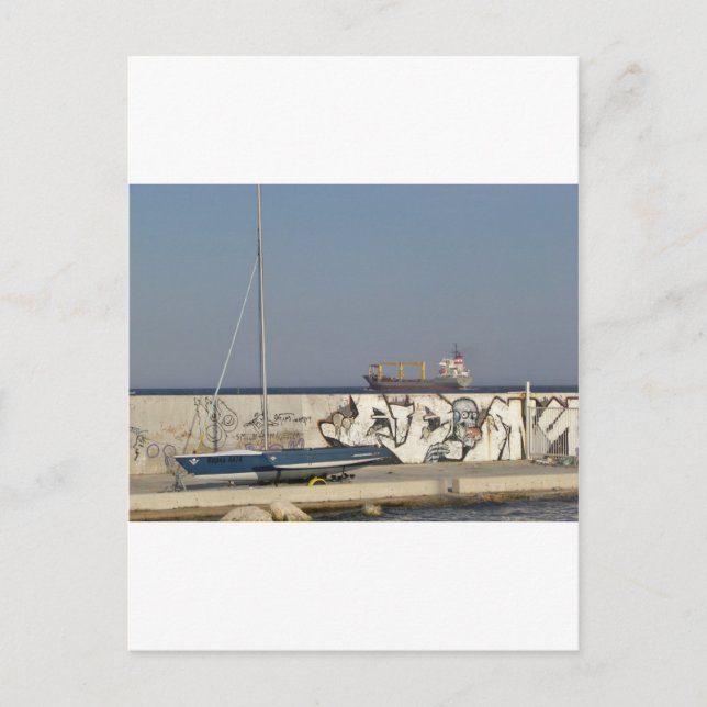 Ship Leaving Varna Postcard (Front)