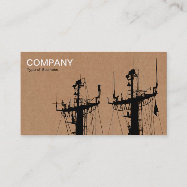Ship Masts - Cardboard Box Image Texture Business Card (Front)