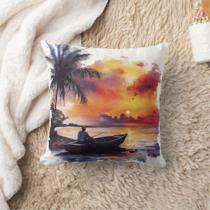 Ship Ocean Nautical Painting Cushion