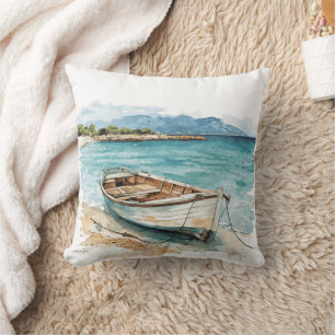 Ship Ocean Nautical Painting Cushion