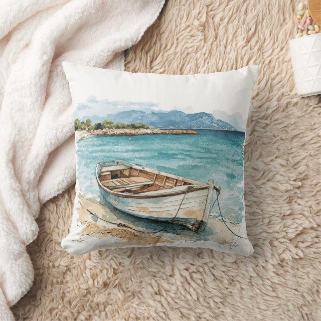 Ship Ocean Nautical Painting Cushion (Blanket)