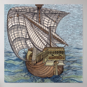 Ship of Columbus'Time' Poster