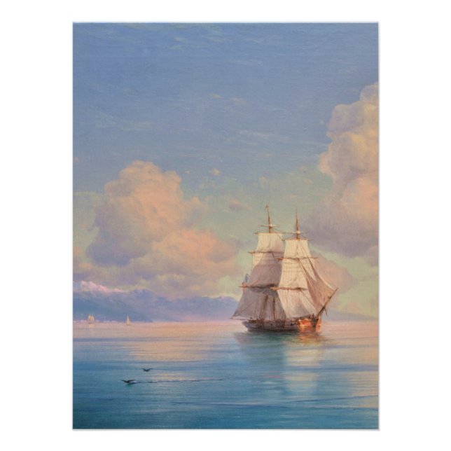 Ship off the coast - Ivan Aivazovsky Poster (Front)