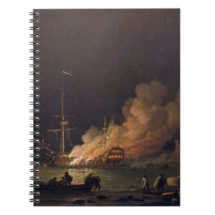 Ship on Fire at Night, c.1756 (oil on canvas) Notebook