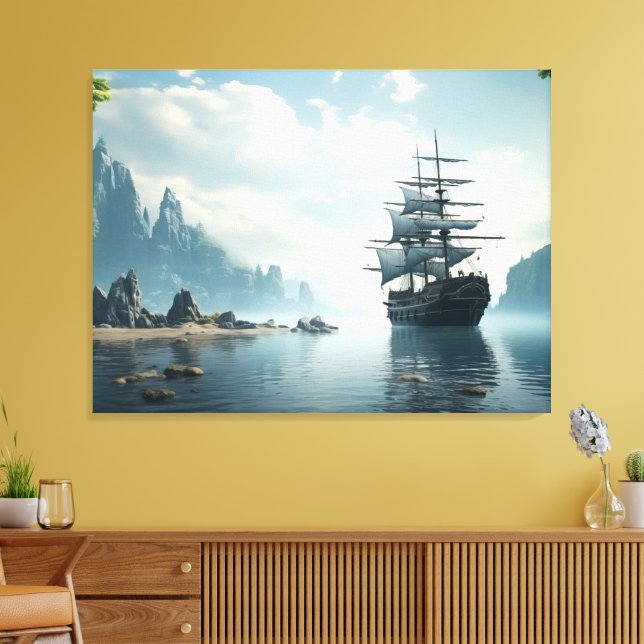 ship on the sea canvas print (Insitu(LivingRoom))