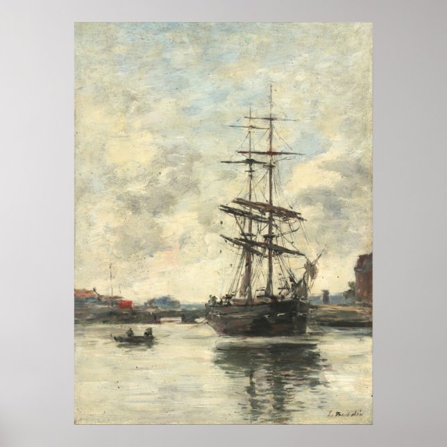 Ship on the Touque - Eugène Boudin Fine Art Poster (Front)
