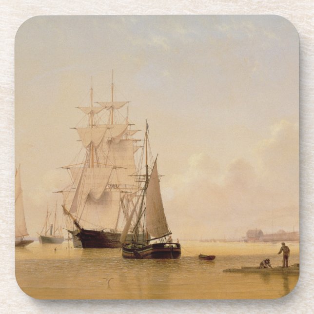 Ship Painting (oil on canvas) 2 Coaster (Front)