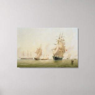 Ship Painting (oil on canvas) Canvas Print